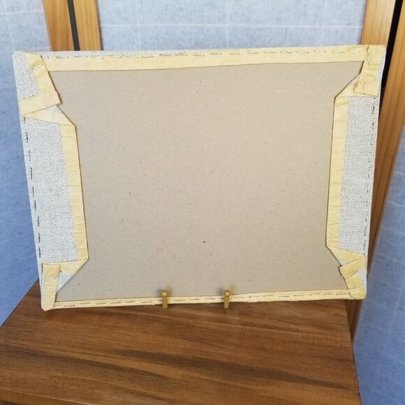 Vintage Cross Stitch Sheep Woolen Pattern Sampler 1988 15" x 12" Mounted on Chip - Picture 5 of 12